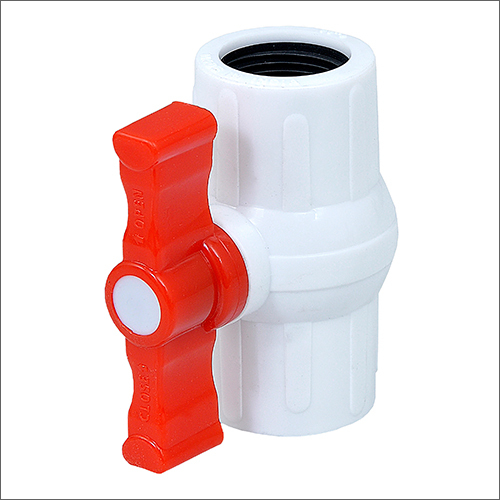Short Handle Pp Black And White Ball Valve - Plastic Material, Polished Finish, Water Media | Ideal For Industrial Usage
