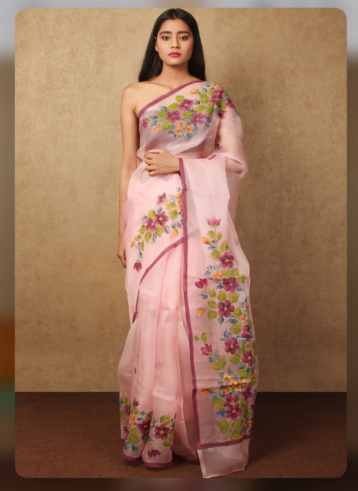 Digital Printed Saree - Heavy Organza (5.50 Meter), Digital Print Blouse In Bangalory Satin (0.80 Meter), Traditional Ethnic Wear, All Season, Custom Size