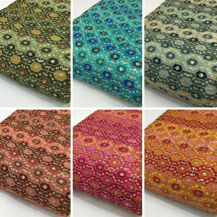 170 Gsm Chinon Embroidery Fabric - Smooth Polyester Texture Elegant Design Colorfast And Breathable For All Season Outfits