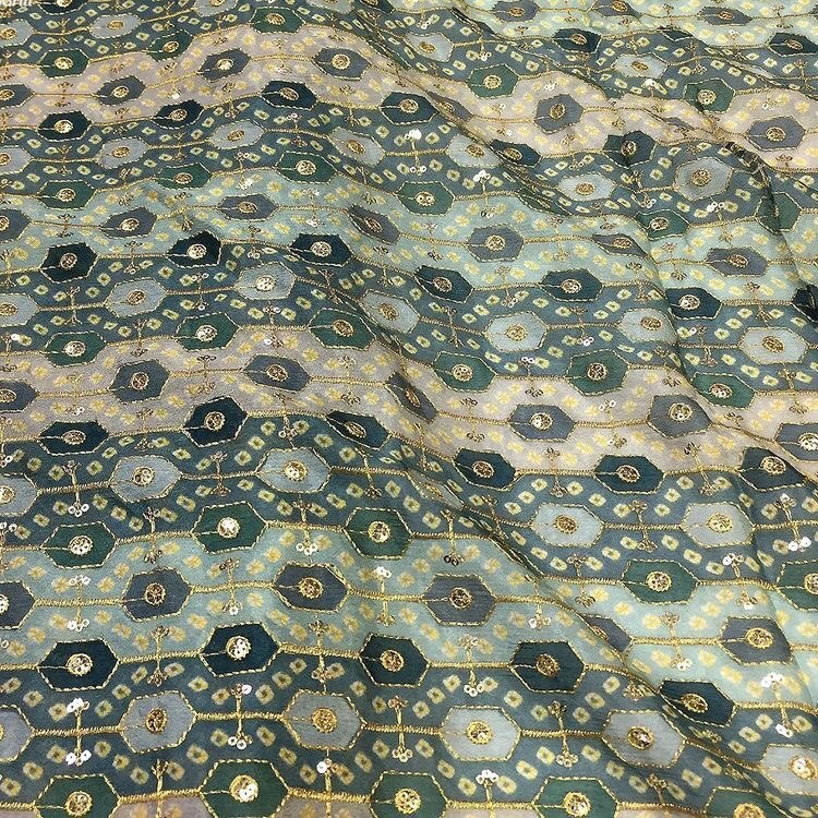 170 Gsm Chinon Embroidery Fabric - Smooth Polyester Texture Elegant Design Colorfast And Breathable For All Season Outfits