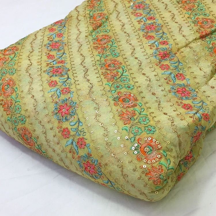160 Gsm Chinon Fabric - Designer Suit Quality, Breathable, Colorfast, Soft Texture, Dry Clean Recommended, All Season Wear