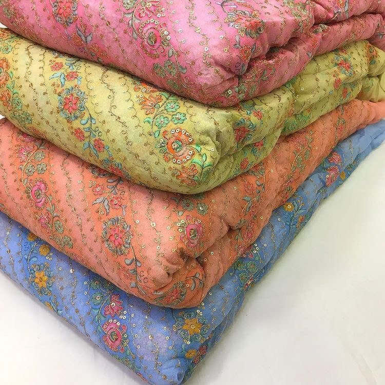 160 Gsm Chinon Fabric - Designer Suit Quality, Breathable, Colorfast, Soft Texture, Dry Clean Recommended, All Season Wear