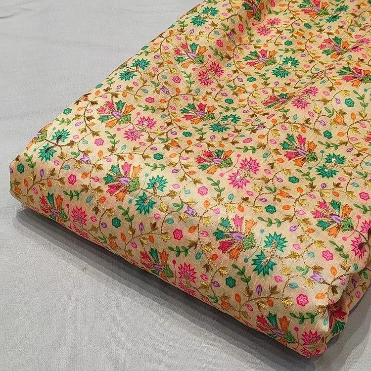 Position Banglori Polyester Fabric - Embroidered Stripe Design Breathable & Soft Texture | Colorfast Elegant For All Season Outfits