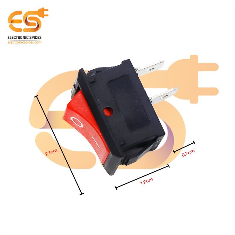 Kcd1-b101 6a 250v Ac Red Color 2 Pin Spst Small Plastic Rocker Switch