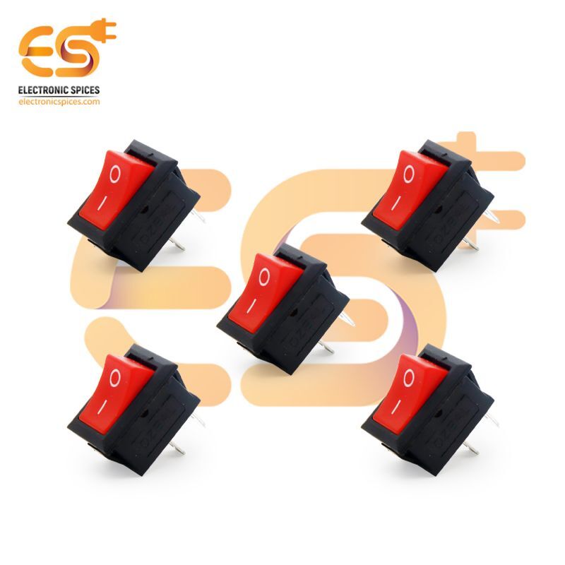 Kcd1-b101 6a 250v Ac Red Color 2 Pin Spst Small Plastic Rocker Switch