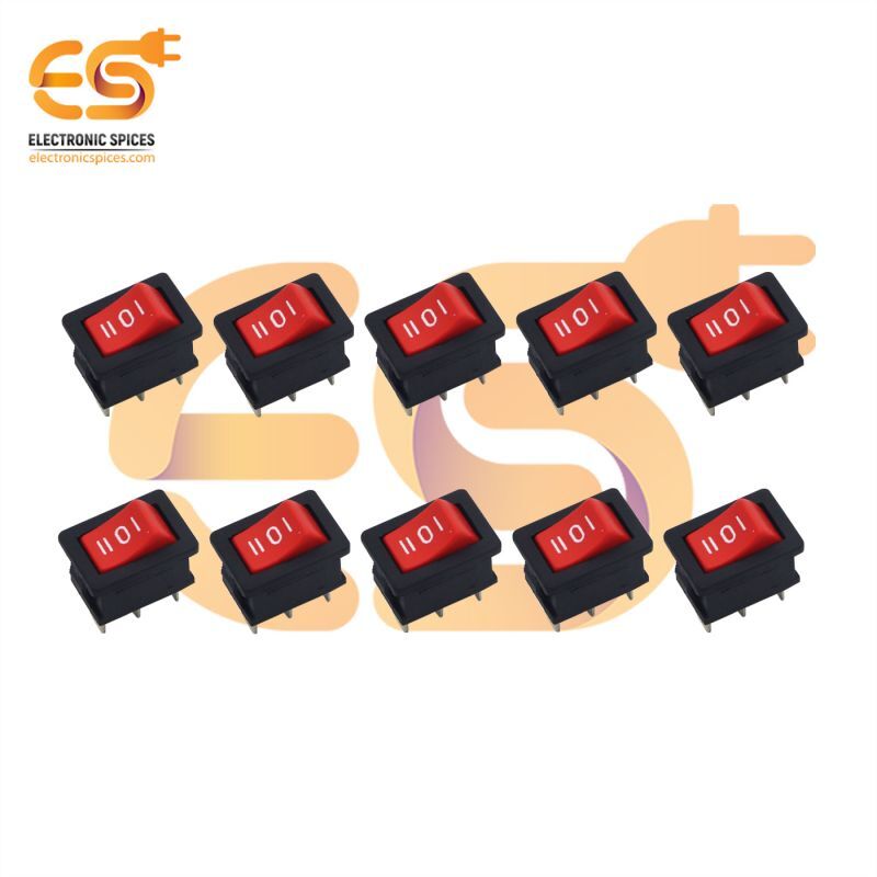 Kcd1 6a 250v Red Color 3 Pin Spco Small Plastic Rocker Switches