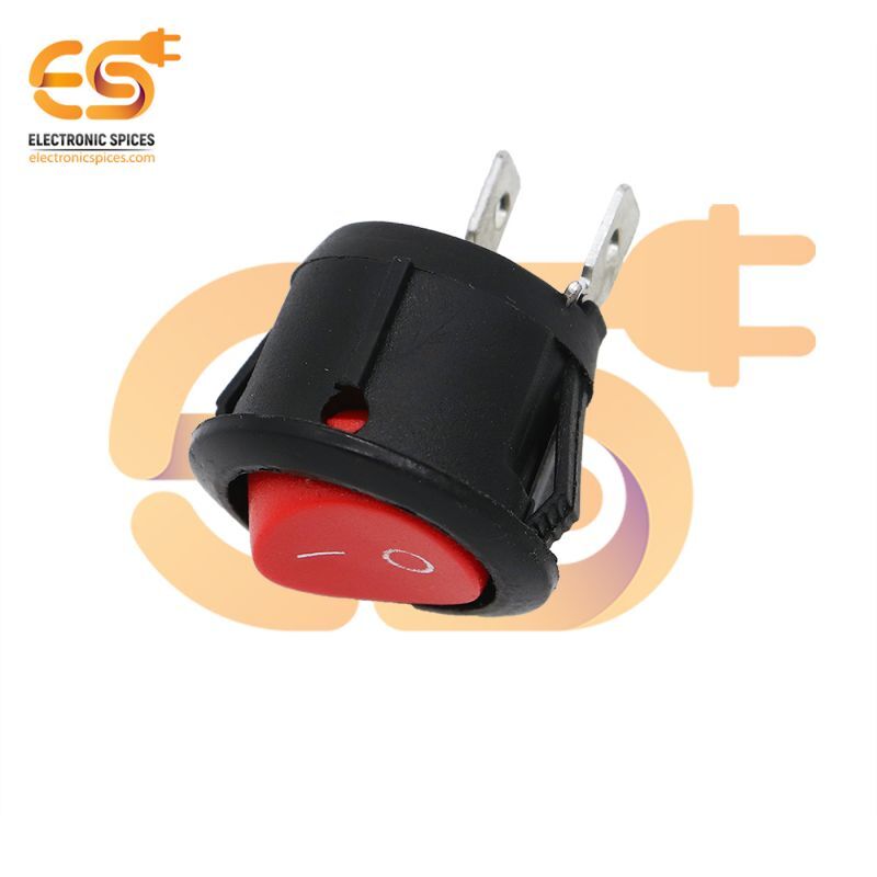 Kcd1 T125 6a 250v Ac Red Color 2 Pin Spst Small Round Plastic Rocker Switch
