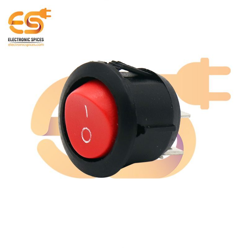 Kcd1 T125 6a 250v Ac Red Color 2 Pin Spst Small Round Plastic Rocker Switch
