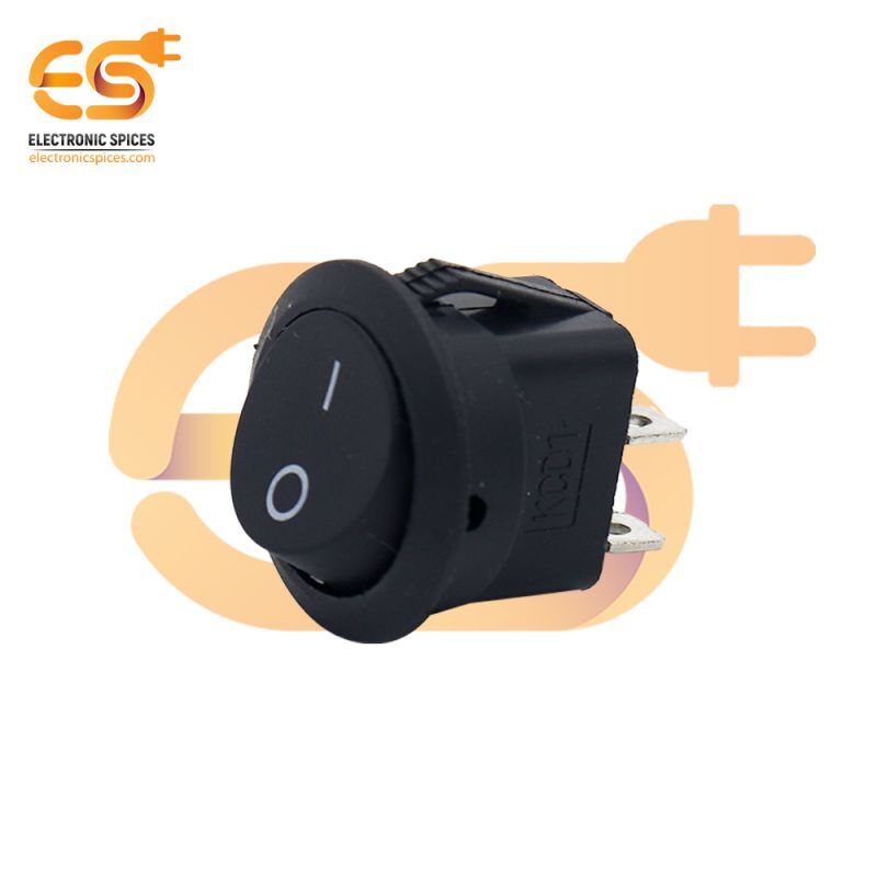 Kcd1 T125 6a 250v Ac Round Black Color 2 Pin Spst Small Plastic Rocker Switch