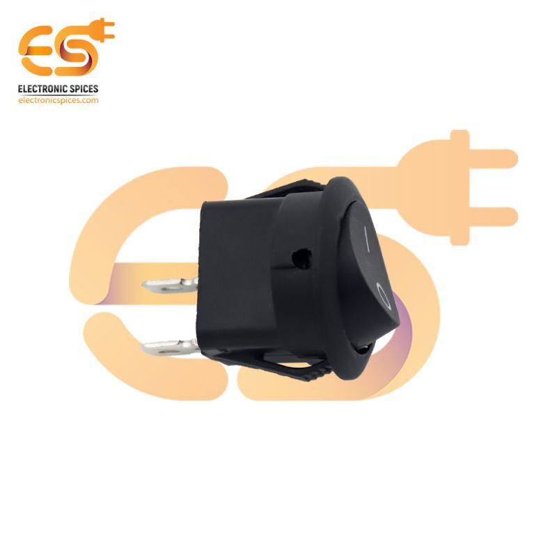 Kcd1 T125 6a 250v Ac Round Black Color 2 Pin Spst Small Plastic Rocker Switch