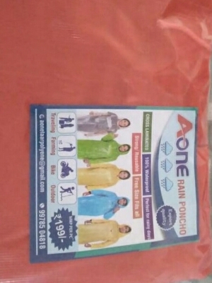 Red Rain Coat - Crosslaminated Tarpauline Material, Customized Size, Vibrant Red Color | Suitable for Rainy and Winter Seasons