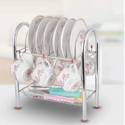 Stainless Steel 2 Layer Plate And Bowl Stand