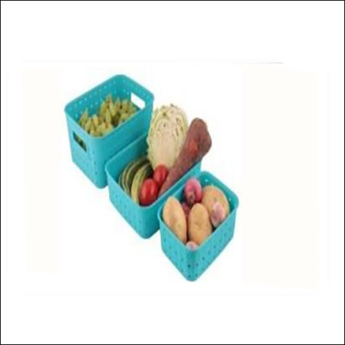 Blue Veg Basket 3 Pcs Set