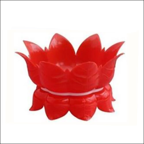Lotus Matka Stand - Plastic Material , Red Color with Durable Design for Effective Pot Holder and Stylish Home Decor
