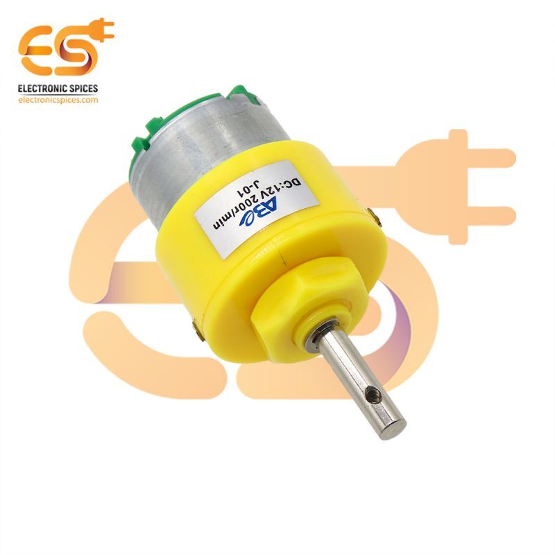 12v 200 Rpm Heavy Duty Geared Dc Motor (Yellow)