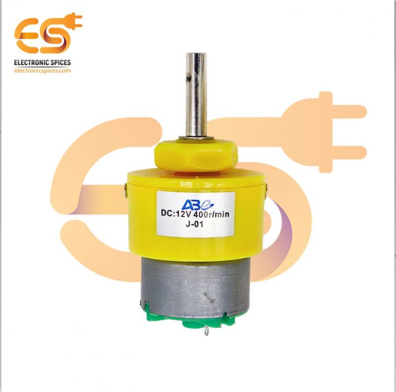 12v 400 Rpm Heavy Duty Geared Dc Motor (Yellow)