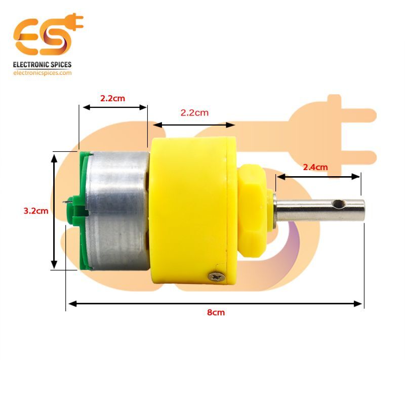 12v 400 Rpm Heavy Duty Geared Dc Motor (Yellow)