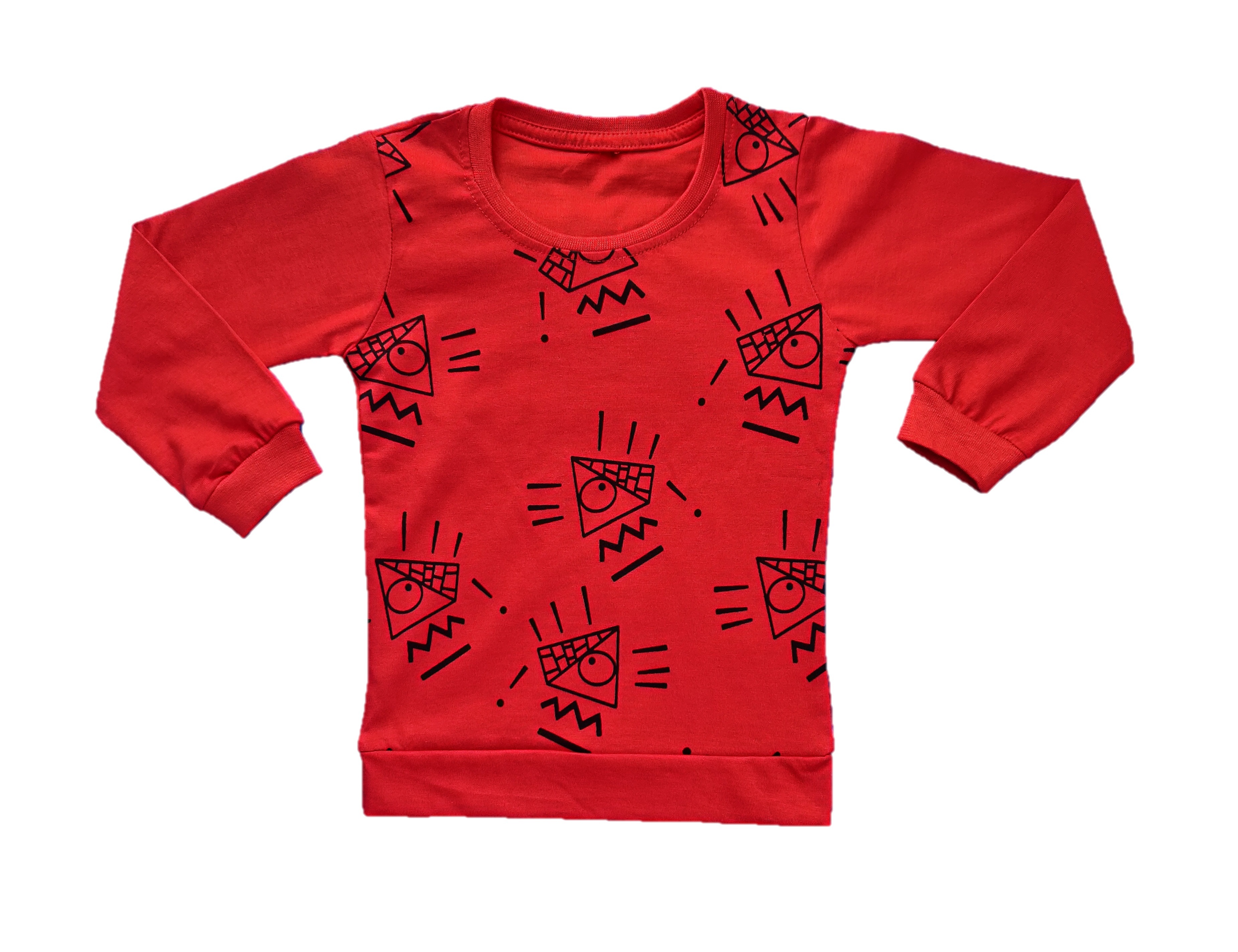 Kids Pizza Printed Cotton Top And Pant Red - Cotton Blend, Various Prints And Colors, Full Sleeves Style | Breathable, Non-toxic, Quick Dry