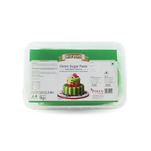 Vizyon Fondant Green Sugar Paste Weight: 1  Kilograms (Kg)