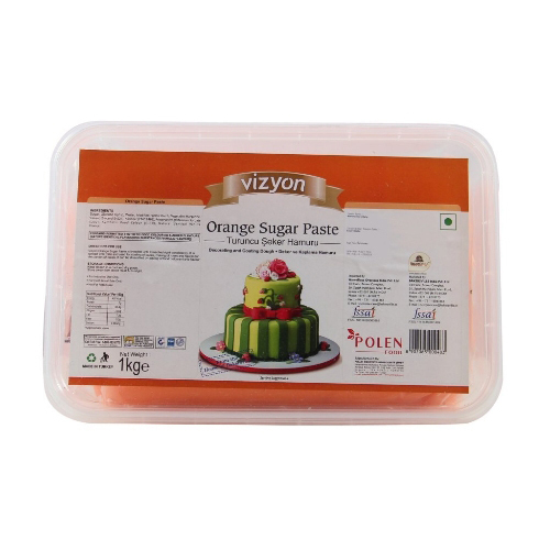 Vizyon Fondant Orange Sugar Paste Weight: 1  Kilograms (Kg)