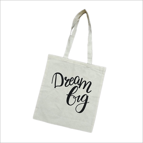 Grey Loop Handle Cotton Bag