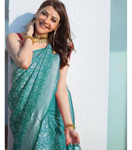 Soft Saree - Soft Lichi Silk Cloth, Beautiful Rich Pallu & All-Over Jacquard Work | Traditional Ethnic Wear, Washable, Customized Size, All Season