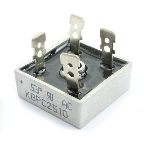 KBPC2510 DIP Bridge Rectifiers - 4 Pins, 25A Current, 220V Voltage, White Color | Industrial Application, Single Phase Adaptability