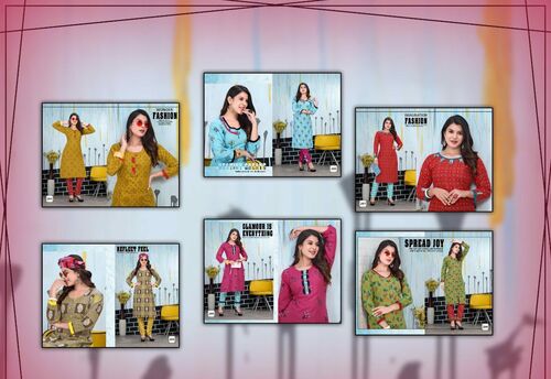 Riyaa Tulip Vol-1 Casual Wear Printed Cotton Kurti With Pant Catalog Wholesaler