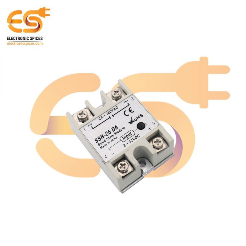 Ssr-25da 3v-32v Dc To 24v-380v Ac 25a Solid State Relay Module