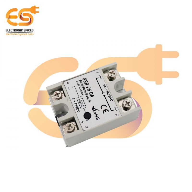 Ssr-25da 3v-32v Dc To 24v-380v Ac 25a Solid State Relay Module