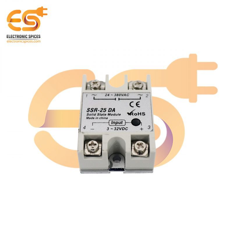 Ssr-25da 3v-32v Dc To 24v-380v Ac 25a Solid State Relay Module