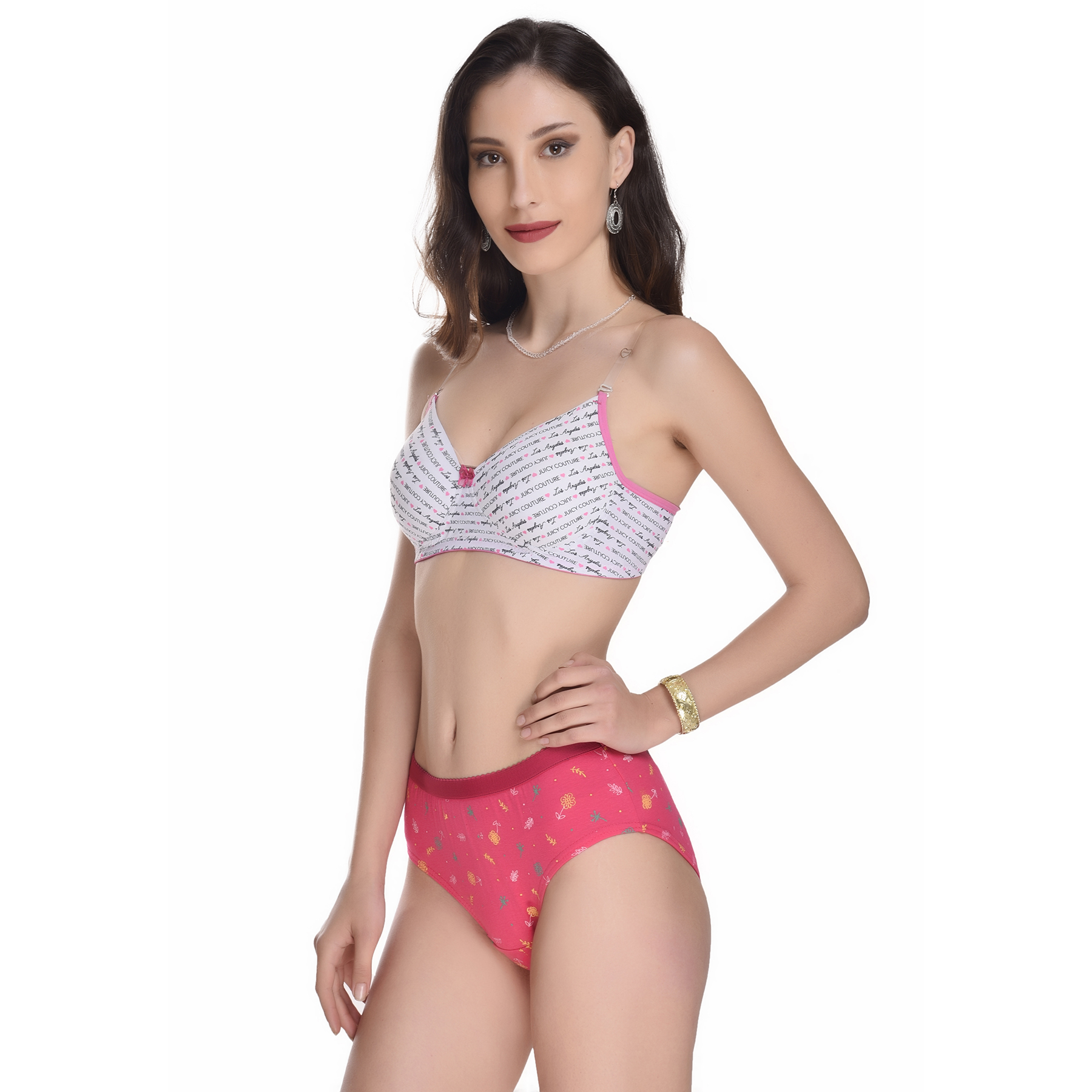 Crepeon Panties Print Oe - 100% Cotton, Large Size, Black Color, Hipster Style | Soft And Comfortable, Full Coverage With Outer Elastic