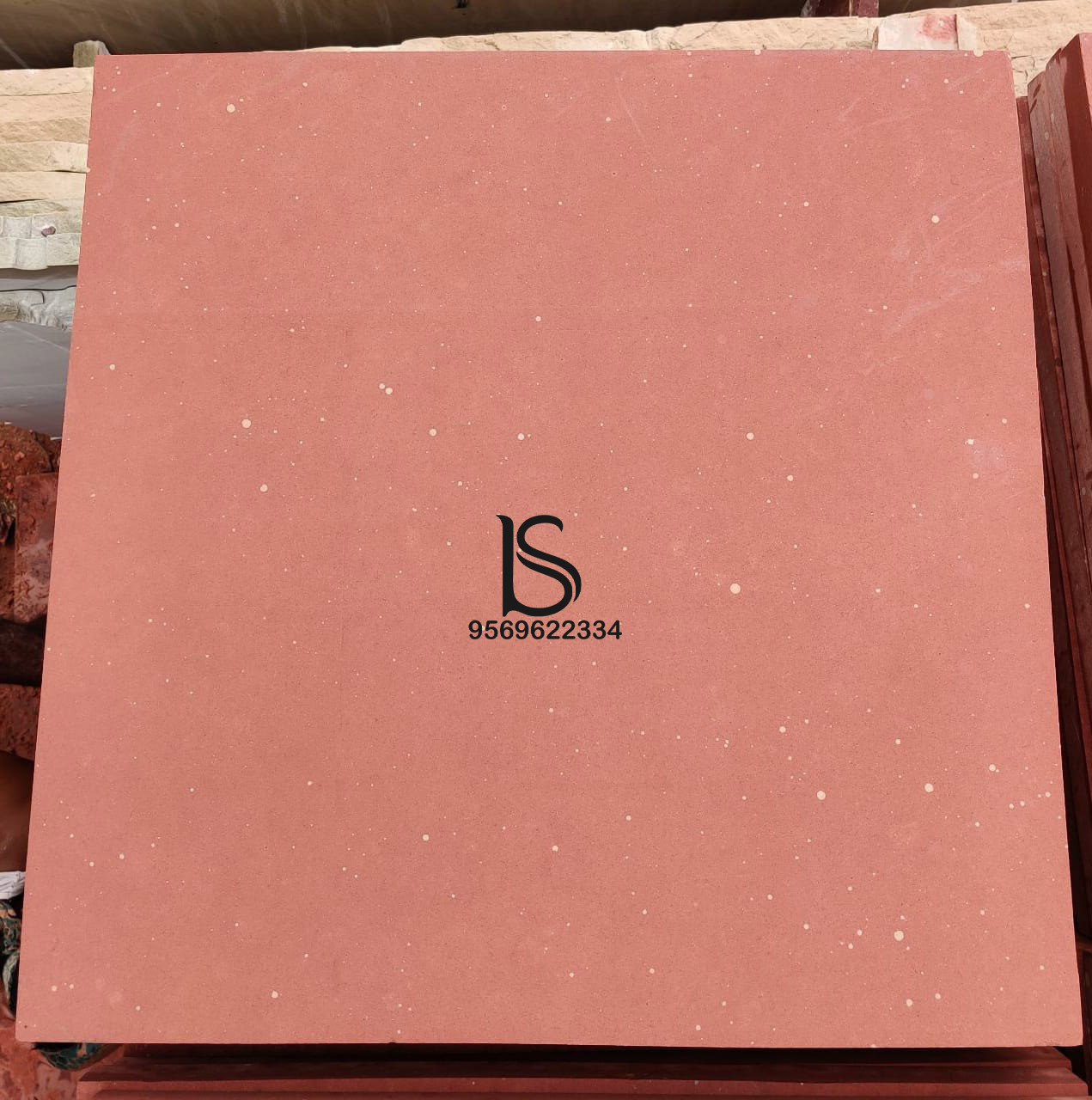 Baseri Red Sand Stone - 2.5 Cm Thick, Red Sandstone Panels And Bricks | Ideal For Flooring, Cladding, Roofing, And Temple Uses