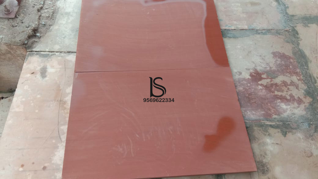 Baseri Red Sand Stone - 2.5 Cm Thick, Red Sandstone Panels And Bricks | Ideal For Flooring, Cladding, Roofing, And Temple Uses
