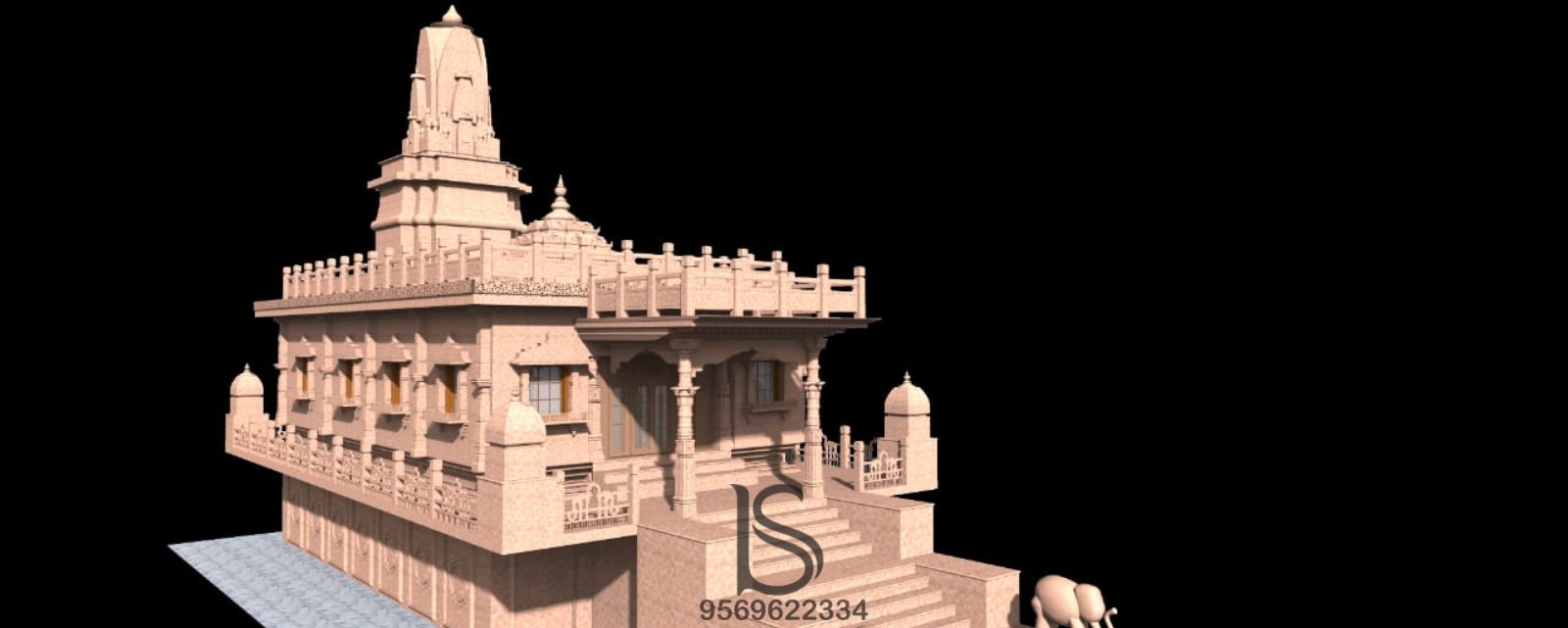 Decorative Sandstone Temple Application: Worship