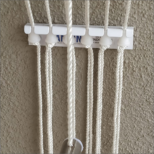 Separate Rope Ceiling Pulley Operated Cloth Hanger - Metal, Silver Color , Durable Design For Efficient Drying Space