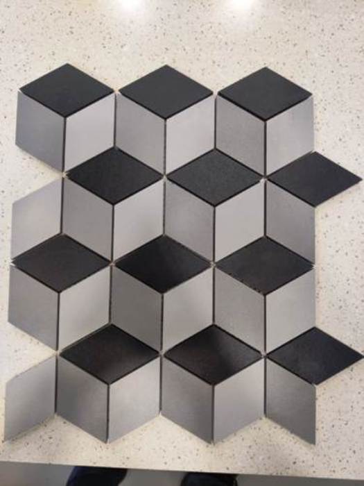 Mosaic Tiles - Porcelain, 300x300 Mm, Non-slip Rustic Finish, Hexagonal & Square Shapes, Matt Surface, Vitrified, 9 Mm Thickness