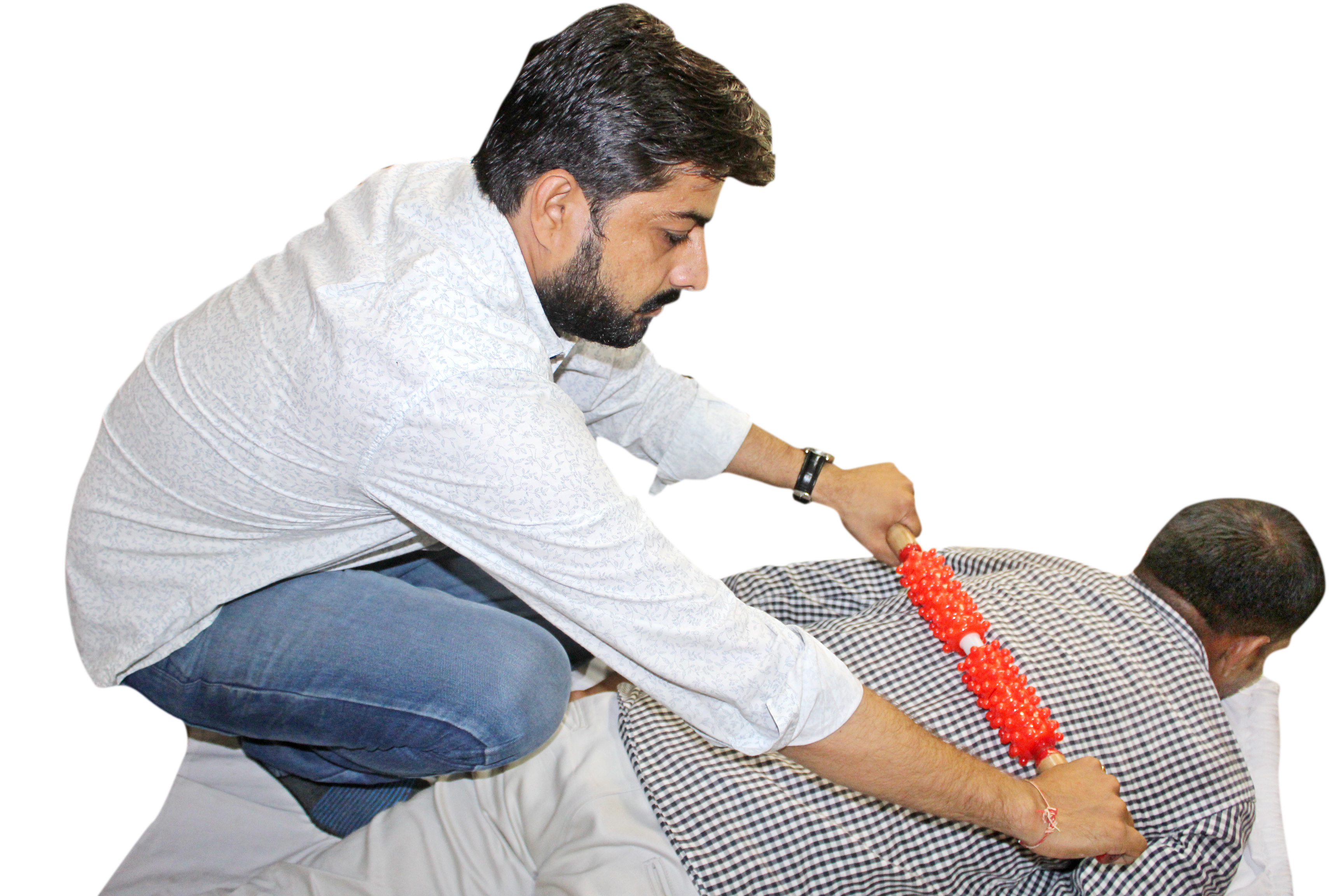 Acupressure Anand Roll - Plastic Material, 52x5x5cm Size, Red Color | Suitable For All Ages, Improves Blood Circulation, Multi-use For Pain Relief
