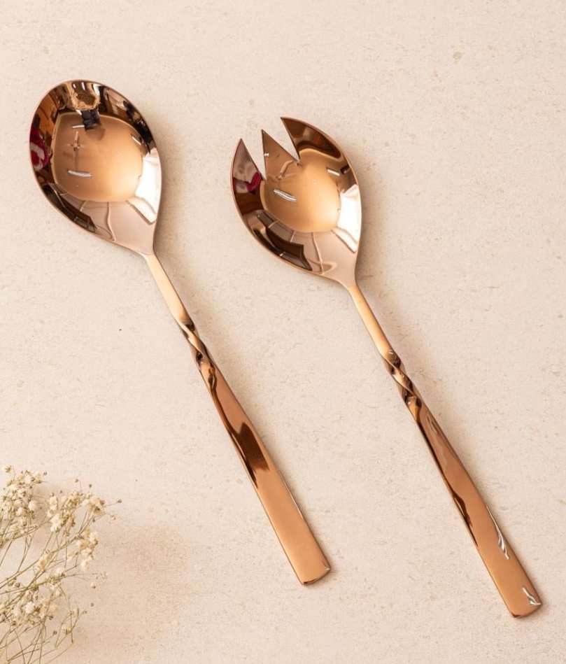 Copper Color Pvd Cutlery 2 Pc Set