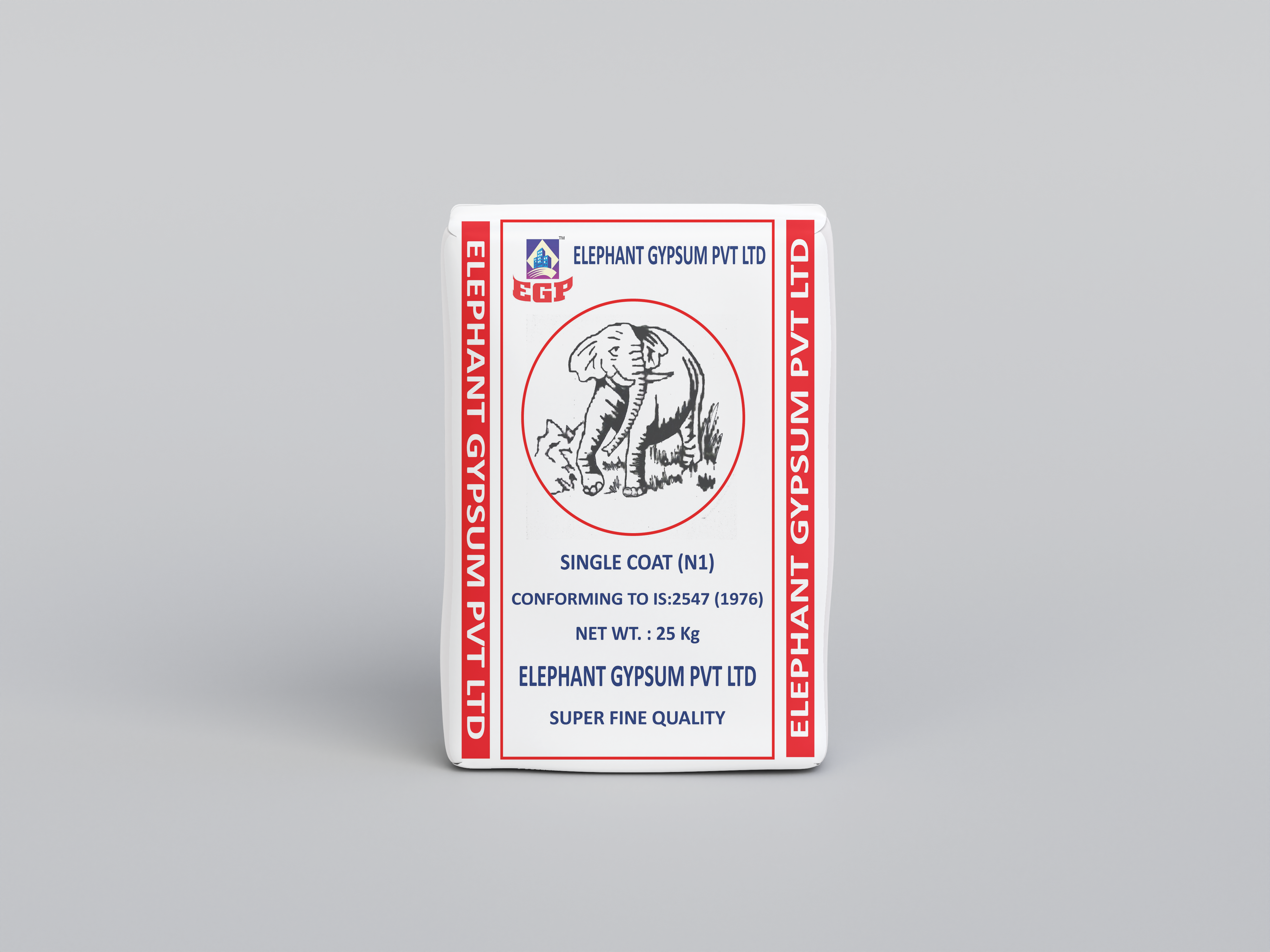 Single Coat (N1) - Natural Gypsum, 25 Kg, Ivory White, Dry Bulk Density: 760 Kg/ma , Easy Workability, Smooth Surface Finish