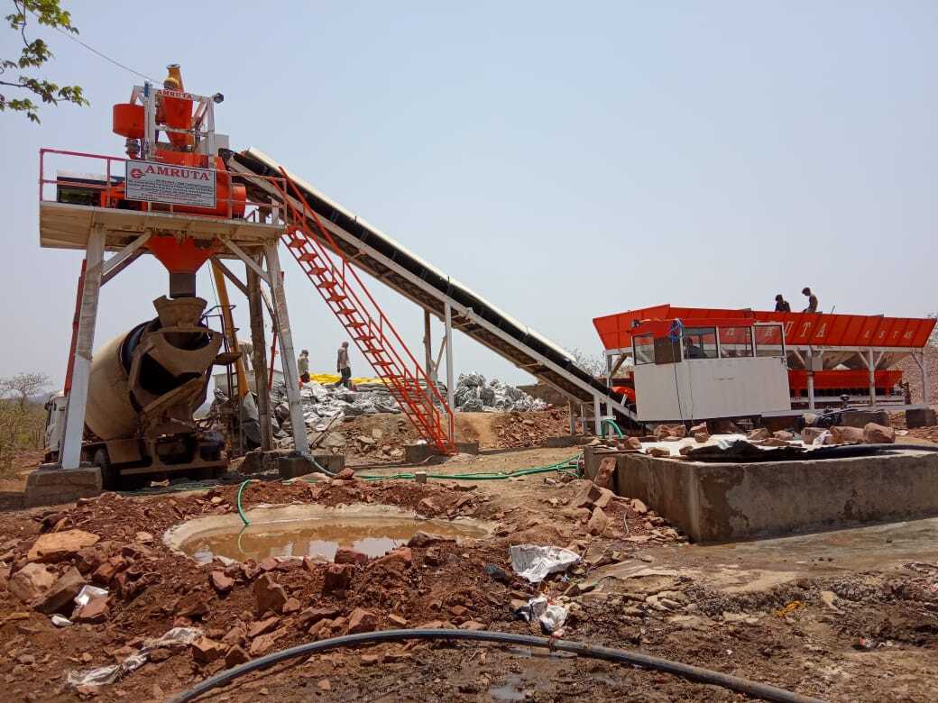 Customized Concrete Batching Mixing Plant With Inline Feeding