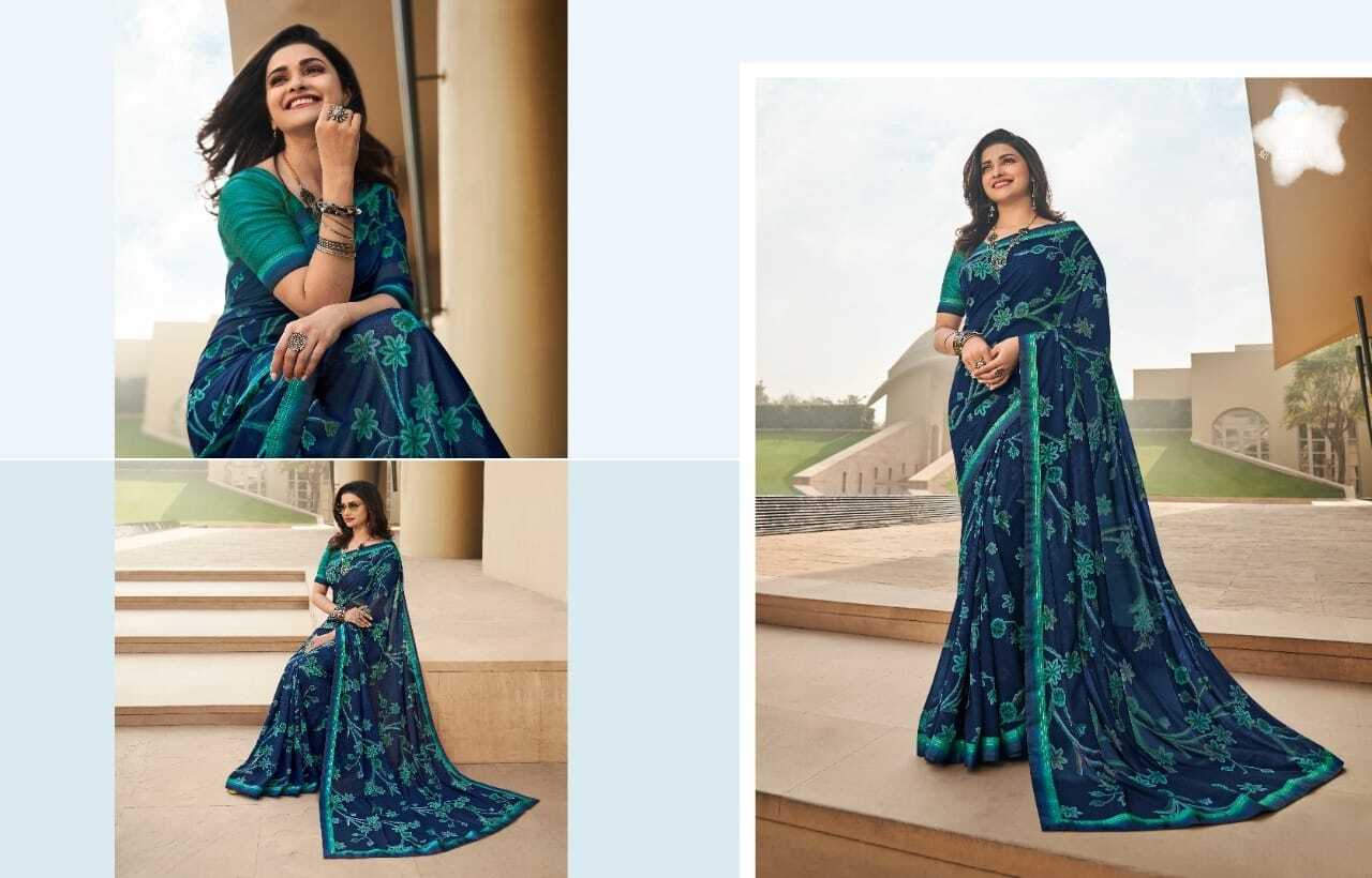 Georgette Printed Saree - 5.5 Meters Length, 0.80 Meters Blouse Fabric | Traditional Ethnic Wear, All-season Washable, Customized Size Options