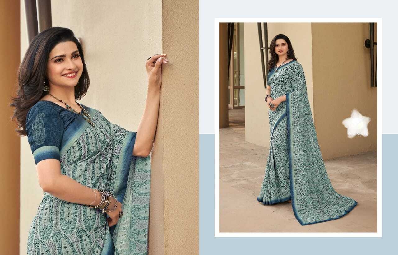 Georgette Printed Saree - 5.5 Meters Length, 0.80 Meters Blouse Fabric | Traditional Ethnic Wear, All-season Washable, Customized Size Options