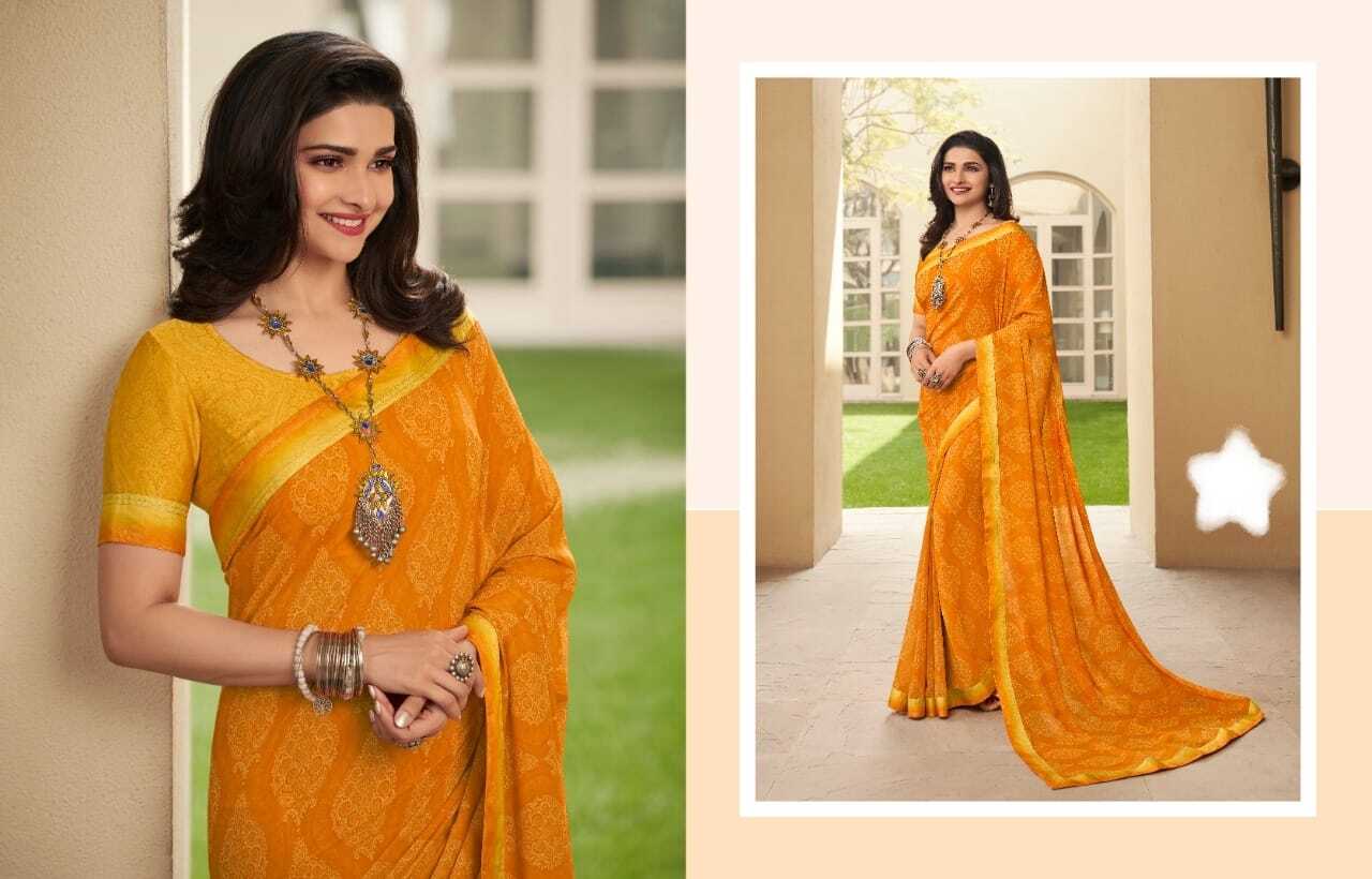 Georgette Printed Saree - 5.5 Meters Length, 0.80 Meters Blouse Fabric | Traditional Ethnic Wear, All-season Washable, Customized Size Options