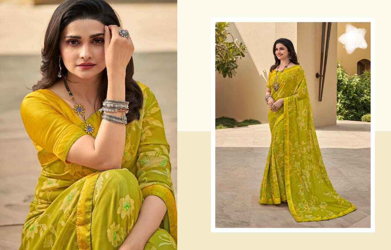 Georgette Printed Saree - 5.5 Meters Length, 0.80 Meters Blouse Fabric | Traditional Ethnic Wear, All-season Washable, Customized Size Options