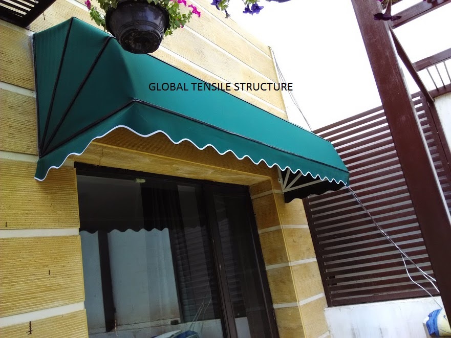 Awning Canopy Structure - Polyester Material, Customized Design Type | Weather Protection, Large Surface for Signage, Quality Tested