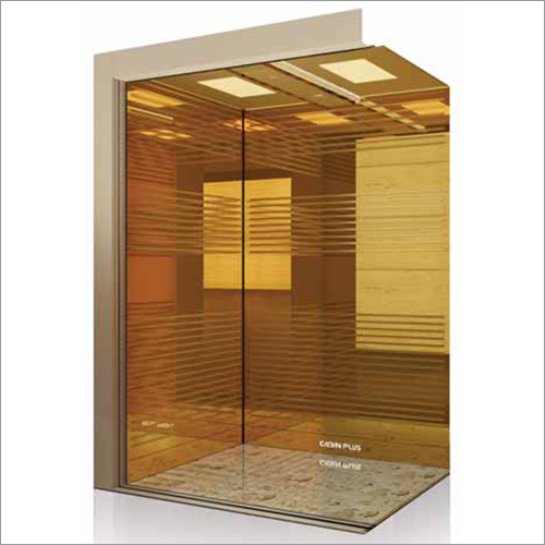 स्टेनलेस स्टील गोल्डन फिनिश एलेवेटर कैबिन