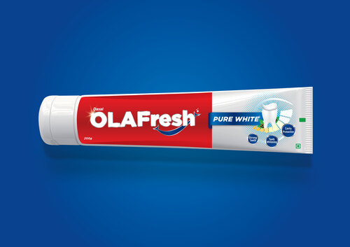 Olafresh White Toothpaste - 200 Gm | Solid Form, Strengthens Teeth, Whitening Properties, Anticavity Formula, Child-safe Usage