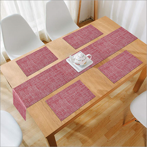 Table Runner - Linen Material, Square Shape, Pink Color | Elegant Plain Design Ideal for Homes, Restaurants, and Hotels