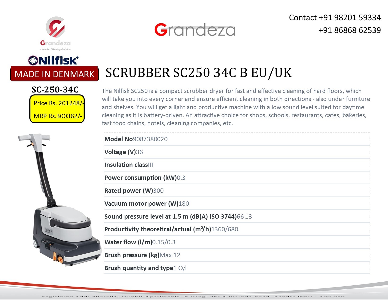 Nilfisk Scrubber Drier Sc 250-34-c
